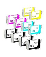 Epson T126 Ensemble de 10 cartouches réusinée - Haut Rendement