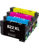 Epson 822XL (T822XL-XCS) Ensemble de 4 cartouches Réusinées Haut Rendement C/M/Y/K