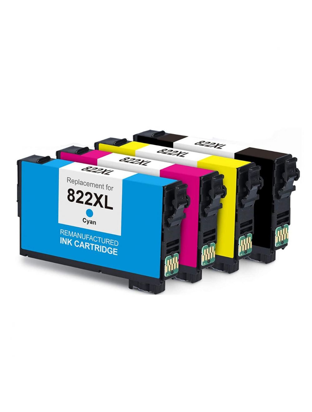 Epson 822xl T822xl Ensemble De 4 Cartouches Réusinées Haut Rendement Noir Cyan Magenta 9889