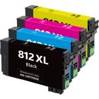Epson 812XL (T812XL-XCS) Ensemble de 4 cartouches Réusinées Haut Rendement- C/M/Y/K