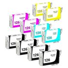Epson T126 Ensemble de 10 cartouches réusinée - Haut Rendement